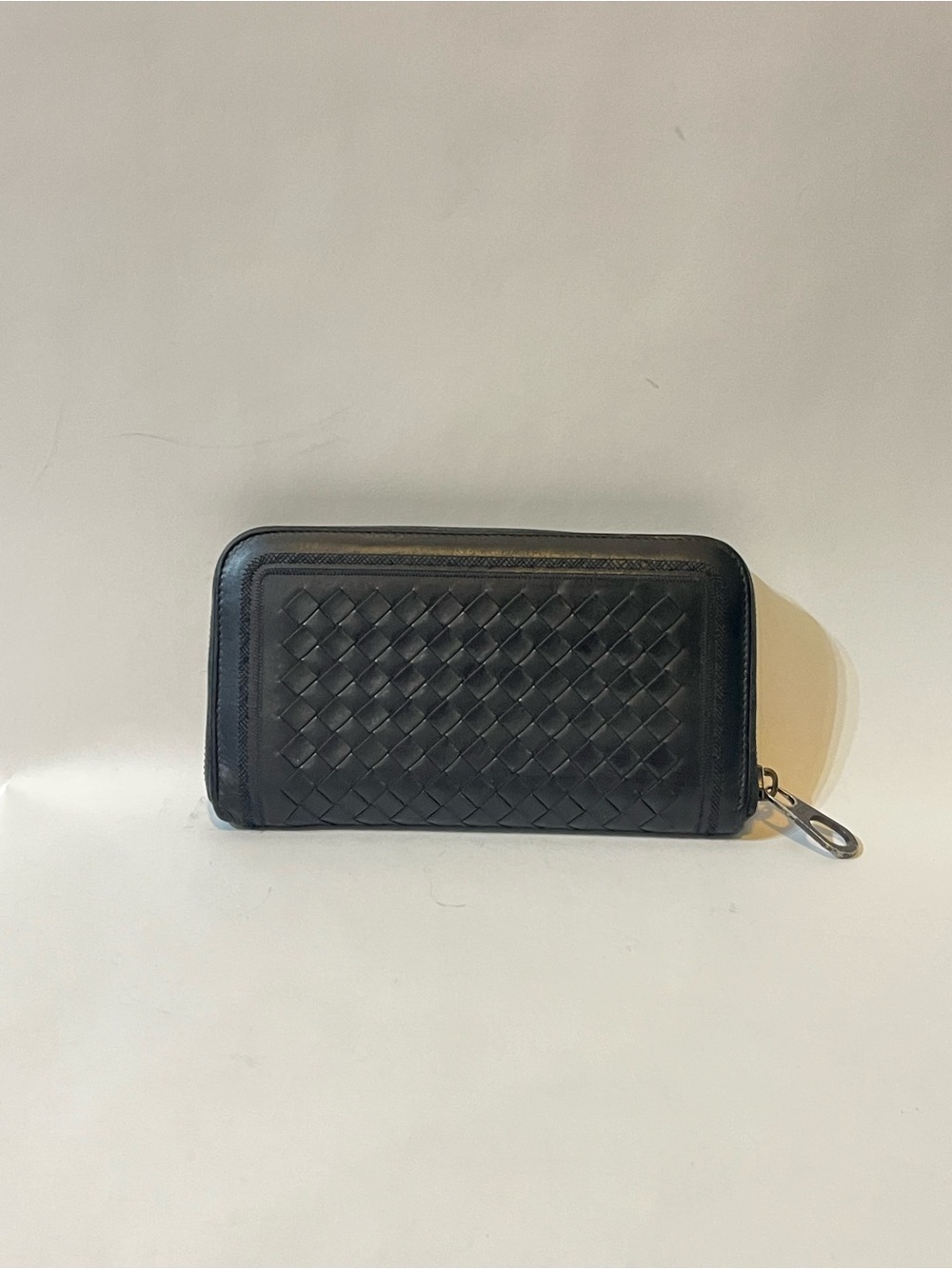 Bottega Veneta Intrecciato Woven Leather Zip Wallet Black 🇮🇹